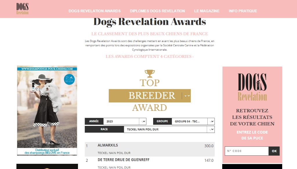 de terre drue de guenreff - DOGS REVELATION AWARDS BREEDER